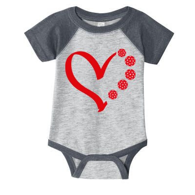 Pickleball Valentine Day Heart Pickleball Infant Baby Jersey Bodysuit