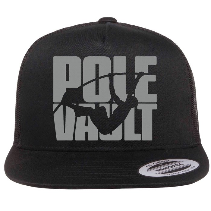 Pole Vault Design for Pole Vaulter Graphic Pole Vault Flat Bill Trucker Hat