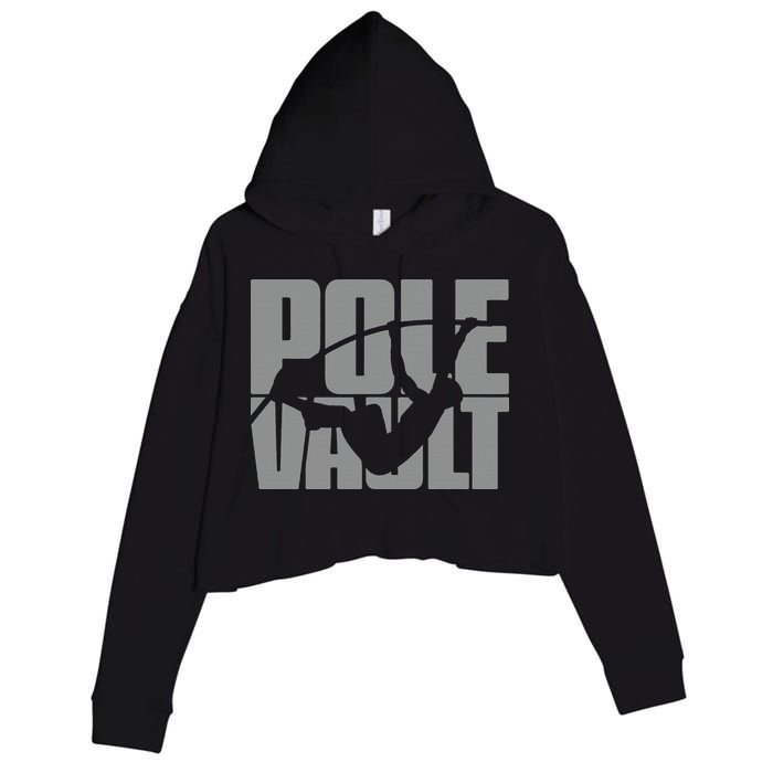 Pole Vault Design for Pole Vaulter Graphic Pole Vault Crop Fleece Hoodie