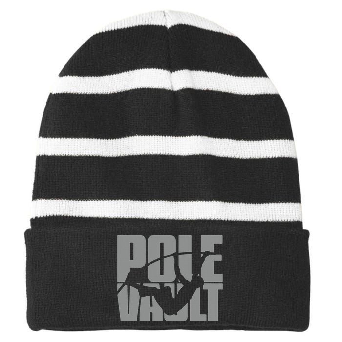 Pole Vault Design for Pole Vaulter Graphic Pole Vault Striped Beanie with Solid Band