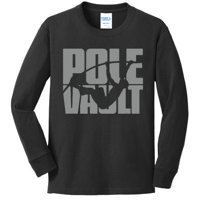 Pole Vault Design for Pole Vaulter Graphic Pole Vault Kids Long Sleeve Shirt