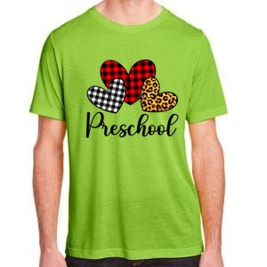 Preschool Valentines Day Red Plaid Leopard Family Matching Gift Adult ChromaSoft Performance T-Shirt