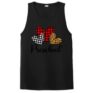 Preschool Valentines Day Red Plaid Leopard Family Matching Gift PosiCharge Competitor Tank