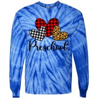 Preschool Valentines Day Red Plaid Leopard Family Matching Gift Tie-Dye Long Sleeve Shirt