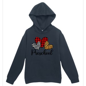 Preschool Valentines Day Red Plaid Leopard Family Matching Gift Urban Pullover Hoodie