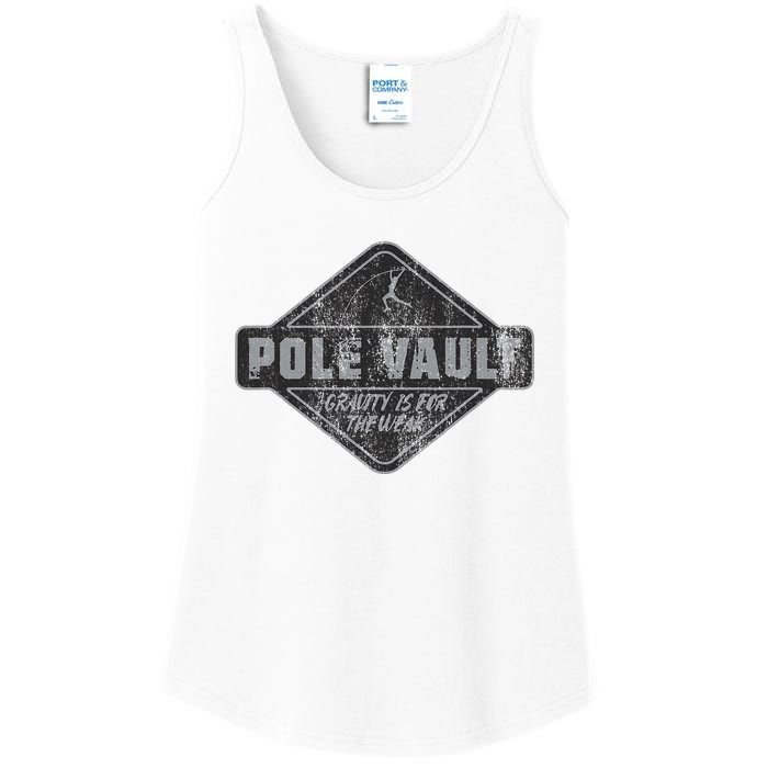 Pole Vault Distressed Vintage Look Pole Vaulting Ladies Essential Tank