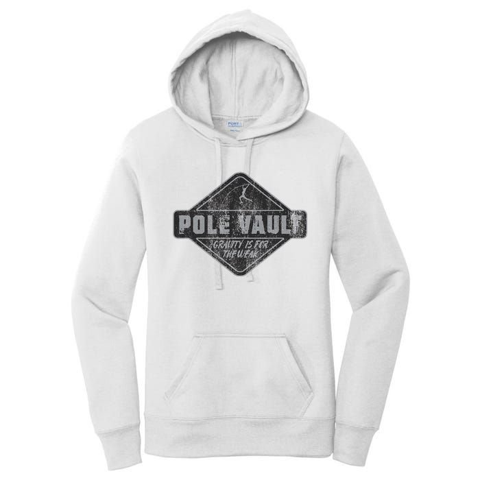 Pole Vault Distressed Vintage Look Pole Vaulting Women's Pullover Hoodie