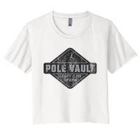 Pole Vault Distressed Vintage Look Pole Vaulting Women's Crop Top Tee