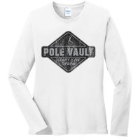 Pole Vault Distressed Vintage Look Pole Vaulting Ladies Long Sleeve Shirt