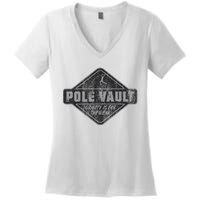 Pole Vault Distressed Vintage Look Pole Vaulting Women's V-Neck T-Shirt