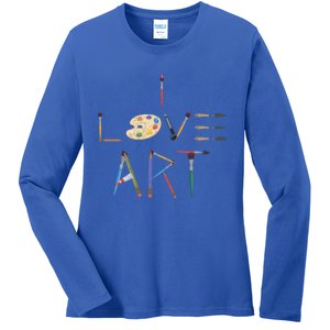 Painter Valentines Day Gift Illustration Art Drawing Artist Cute Gift Ladies Long Sleeve Shirt