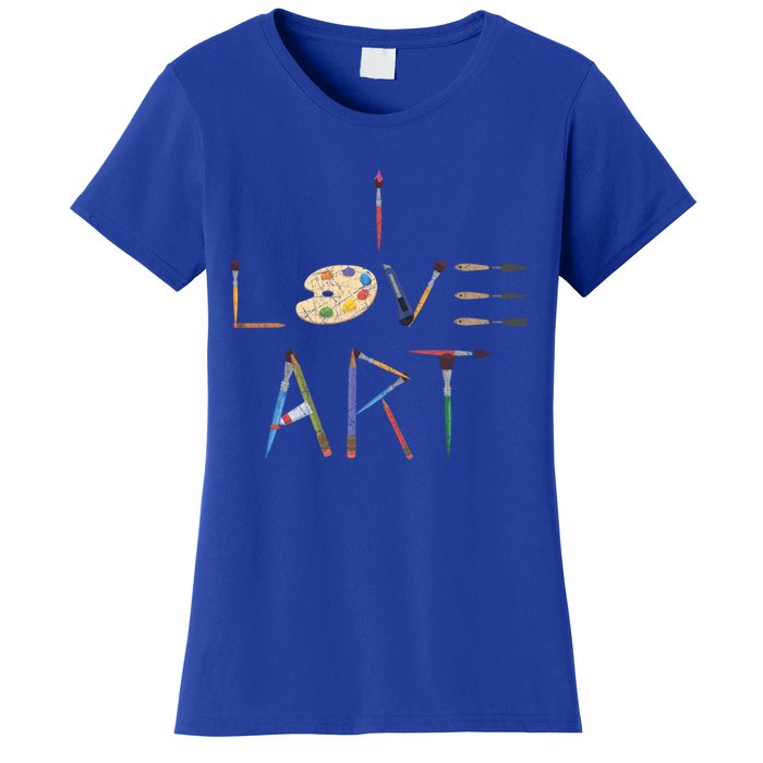 Painter Valentines Day Gift Illustration Art Drawing Artist Cute Gift Women's T-Shirt