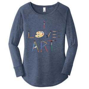 Painter Valentines Day Gift Illustration Art Drawing Artist Cute Gift Women's Perfect Tri Tunic Long Sleeve Shirt