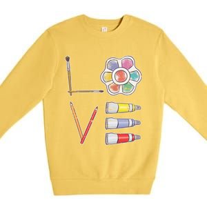 Painter Valentines Day Gift Painting Tools Drawing Artist Meaningful Gift Premium Crewneck Sweatshirt