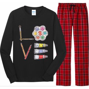 Painter Valentines Day Gift Painting Tools Drawing Artist Meaningful Gift Long Sleeve Pajama Set