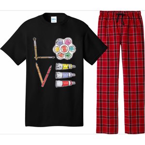 Painter Valentines Day Gift Painting Tools Drawing Artist Meaningful Gift Pajama Set