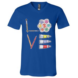 Painter Valentines Day Gift Painting Tools Drawing Artist Meaningful Gift V-Neck T-Shirt