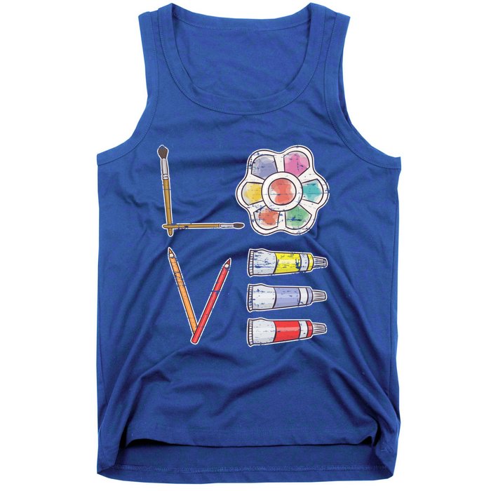 Painter Valentines Day Gift Painting Tools Drawing Artist Meaningful Gift Tank Top