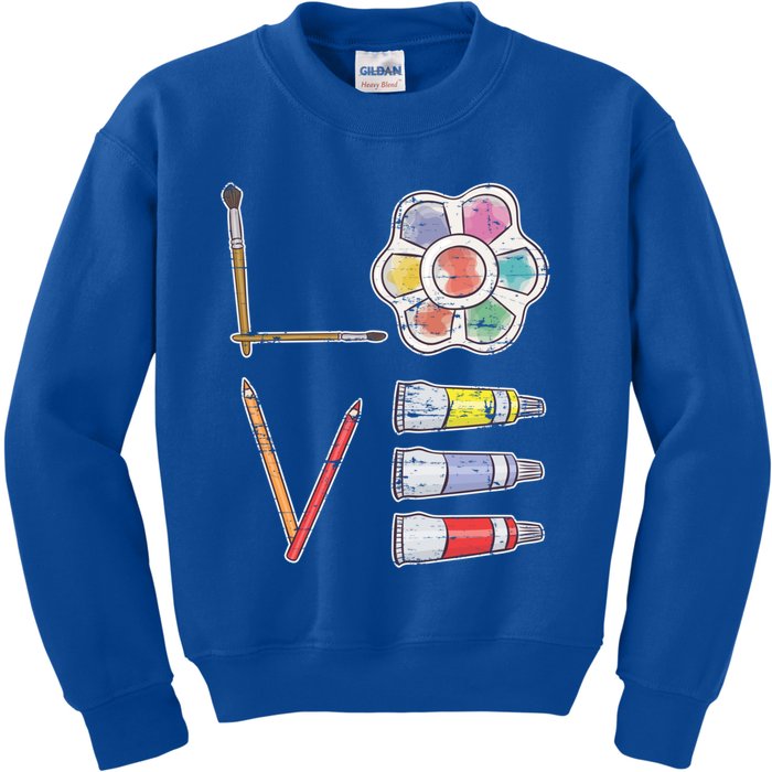 Painter Valentines Day Gift Painting Tools Drawing Artist Meaningful Gift Kids Sweatshirt