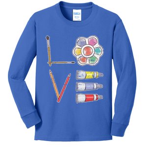 Painter Valentines Day Gift Painting Tools Drawing Artist Meaningful Gift Kids Long Sleeve Shirt