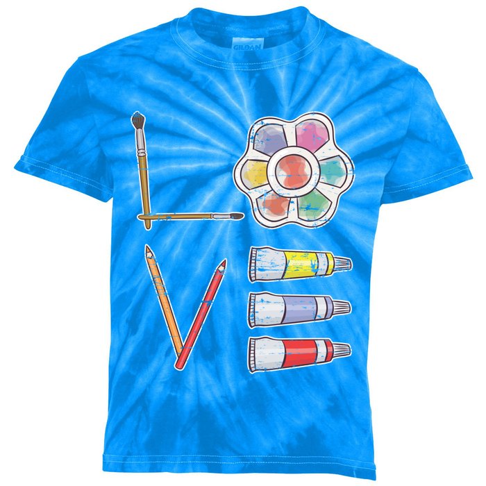 Painter Valentines Day Gift Painting Tools Drawing Artist Meaningful Gift Kids Tie-Dye T-Shirt