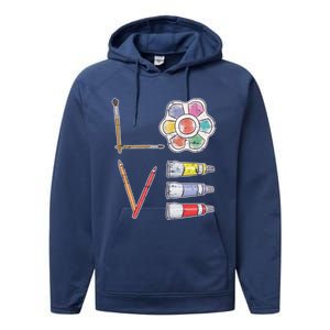 Painter Valentines Day Gift Painting Tools Drawing Artist Meaningful Gift Performance Fleece Hoodie