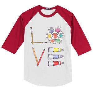 Painter Valentines Day Gift Painting Tools Drawing Artist Meaningful Gift Kids Colorblock Raglan Jersey