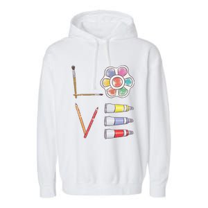 Painter Valentines Day Gift Painting Tools Drawing Artist Meaningful Gift Garment-Dyed Fleece Hoodie