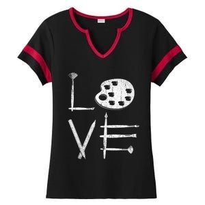 Painter Valentines Day Sketching Painter Gift Drawing Artist Meaningful Gift Ladies Halftime Notch Neck Tee