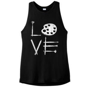 Painter Valentines Day Sketching Painter Gift Drawing Artist Meaningful Gift Ladies PosiCharge Tri-Blend Wicking Tank