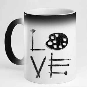 Painter Valentines Day Sketching Painter Gift Drawing Artist Meaningful Gift 11oz Black Color Changing Mug