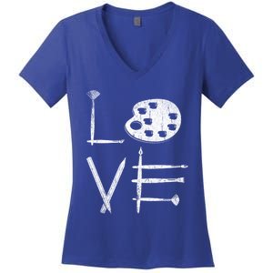 Painter Valentines Day Sketching Painter Gift Drawing Artist Meaningful Gift Women's V-Neck T-Shirt