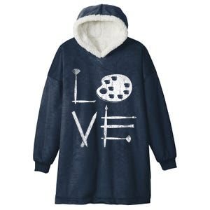 Painter Valentines Day Sketching Painter Gift Drawing Artist Meaningful Gift Hooded Wearable Blanket