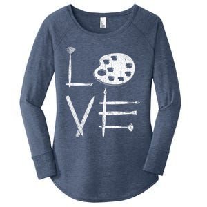 Painter Valentines Day Sketching Painter Gift Drawing Artist Meaningful Gift Women's Perfect Tri Tunic Long Sleeve Shirt