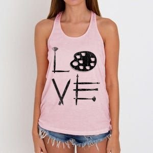 Painter Valentines Day Sketching Painter Gift Drawing Artist Meaningful Gift Women's Knotted Racerback Tank