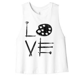 Painter Valentines Day Sketching Painter Gift Drawing Artist Meaningful Gift Women's Racerback Cropped Tank