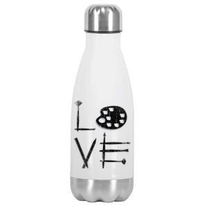 Painter Valentines Day Sketching Painter Gift Drawing Artist Meaningful Gift Stainless Steel Insulated Water Bottle