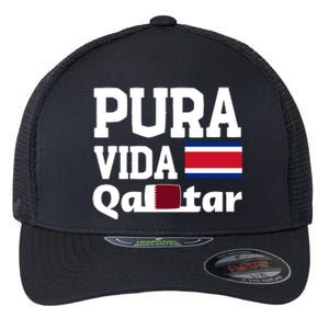 Pura Vida En Qatar 22 Costa Rica Flexfit Unipanel Trucker Cap