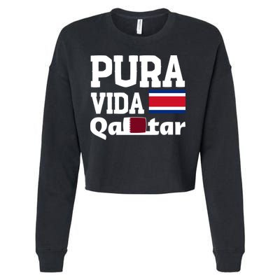 Pura Vida En Qatar 22 Costa Rica Cropped Pullover Crew
