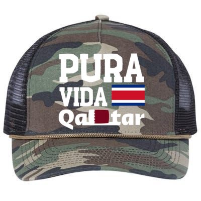 Pura Vida En Qatar 22 Costa Rica Retro Rope Trucker Hat Cap