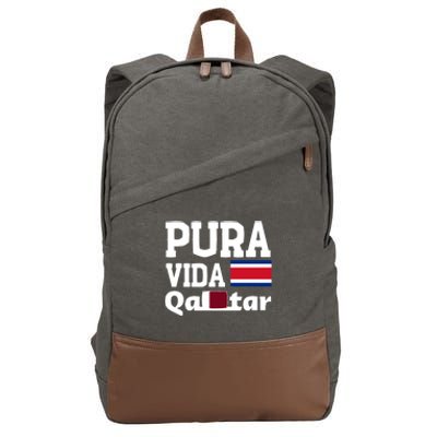 Pura Vida En Qatar 22 Costa Rica Cotton Canvas Backpack