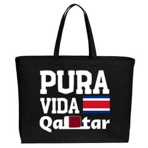 Pura Vida En Qatar 22 Costa Rica Cotton Canvas Jumbo Tote