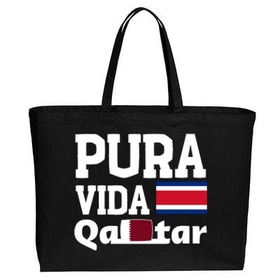 Pura Vida En Qatar 22 Costa Rica Cotton Canvas Jumbo Tote