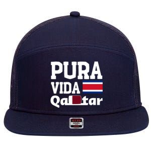 Pura Vida En Qatar 22 Costa Rica 7 Panel Mesh Trucker Snapback Hat