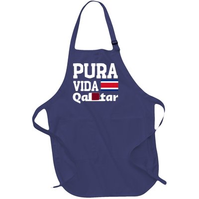 Pura Vida En Qatar 22 Costa Rica Full-Length Apron With Pockets