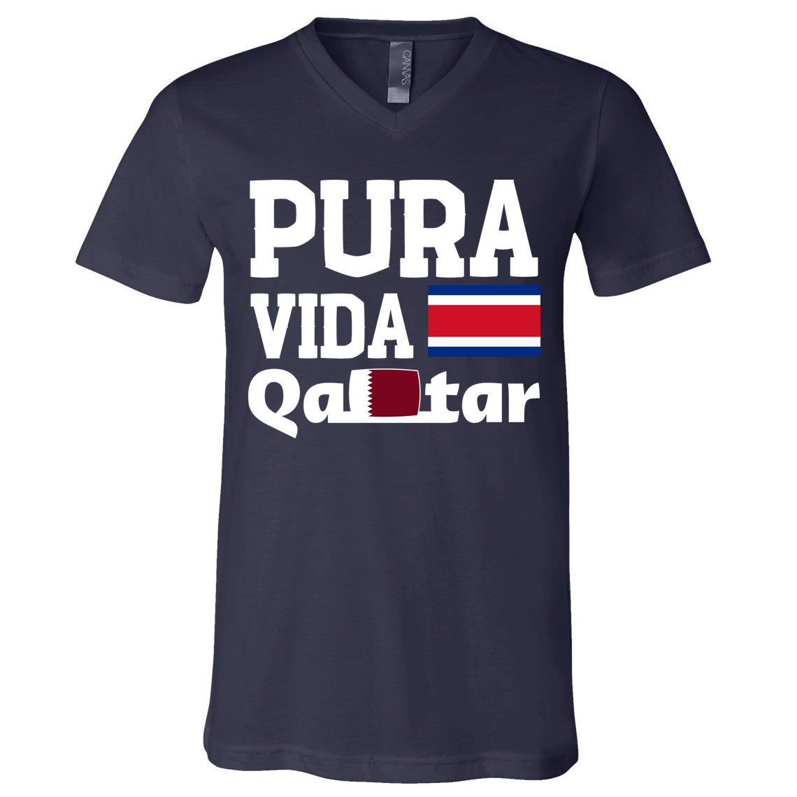 Pura Vida En Qatar 22 Costa Rica V-Neck T-Shirt