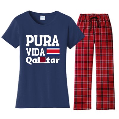 Pura Vida En Qatar 22 Costa Rica Women's Flannel Pajama Set