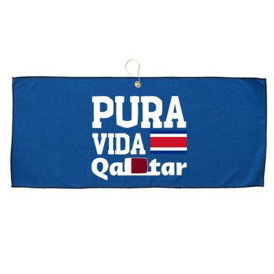 Pura Vida En Qatar 22 Costa Rica Large Microfiber Waffle Golf Towel