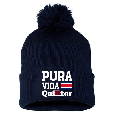 Pura Vida En Qatar 22 Costa Rica Pom Pom 12in Knit Beanie