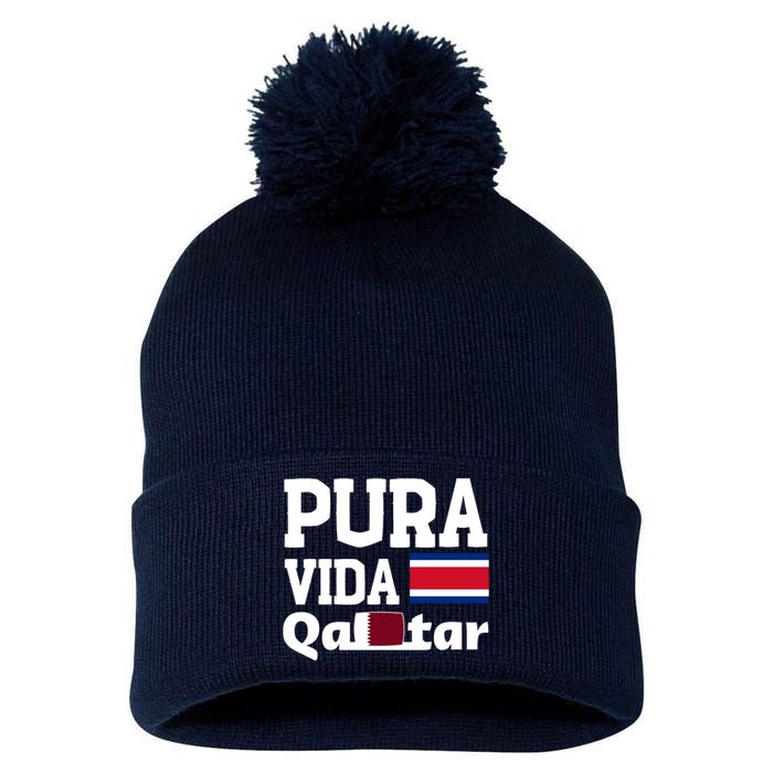 Pura Vida En Qatar 22 Costa Rica Pom Pom 12in Knit Beanie